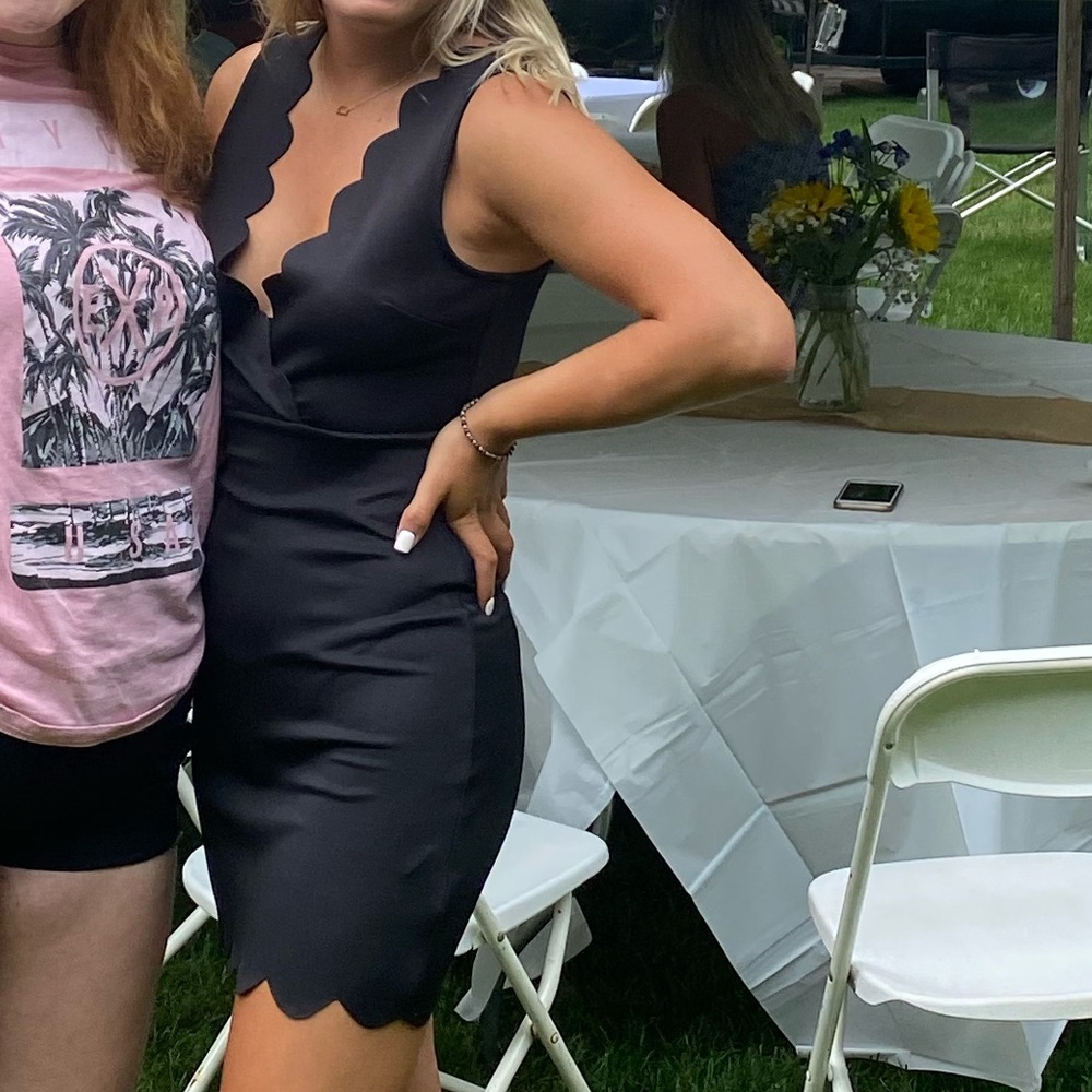 Scalloped black dress
